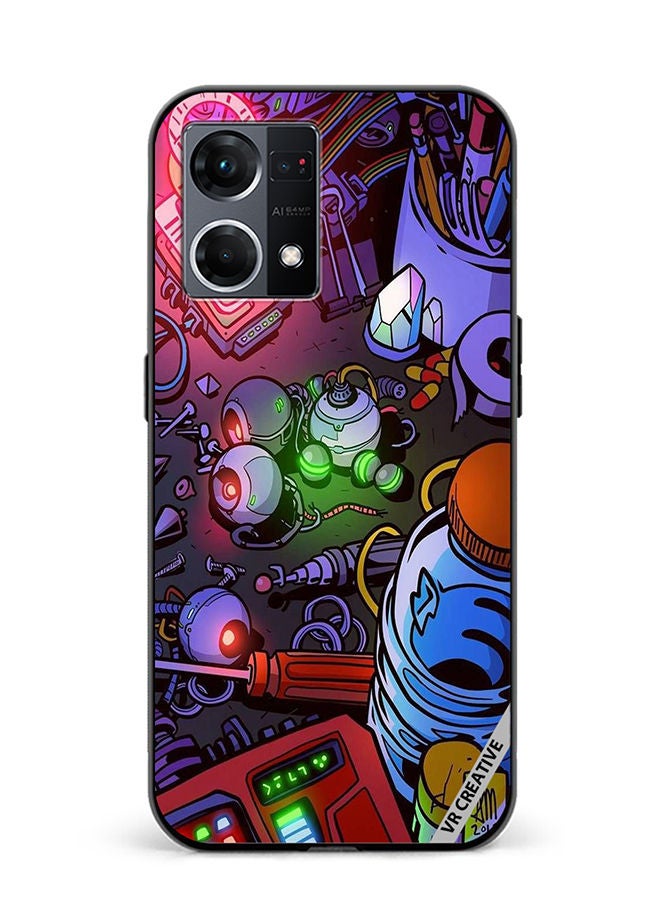 VR CREATIVE Protective Case Cover For Oppo Reno8 4G Electric Devices Design Multicolour - Image 1