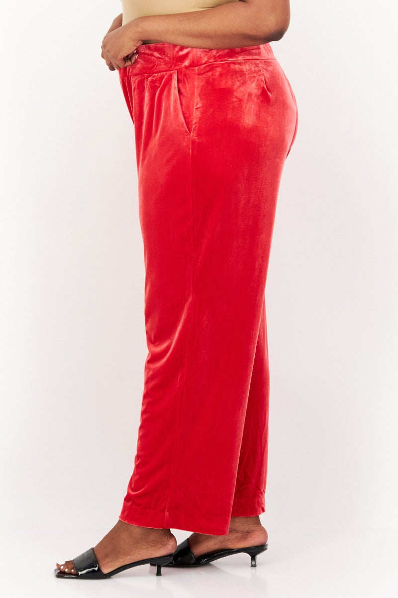 Jones New York Women Plus Size Plain Trouser, Red - Image 4