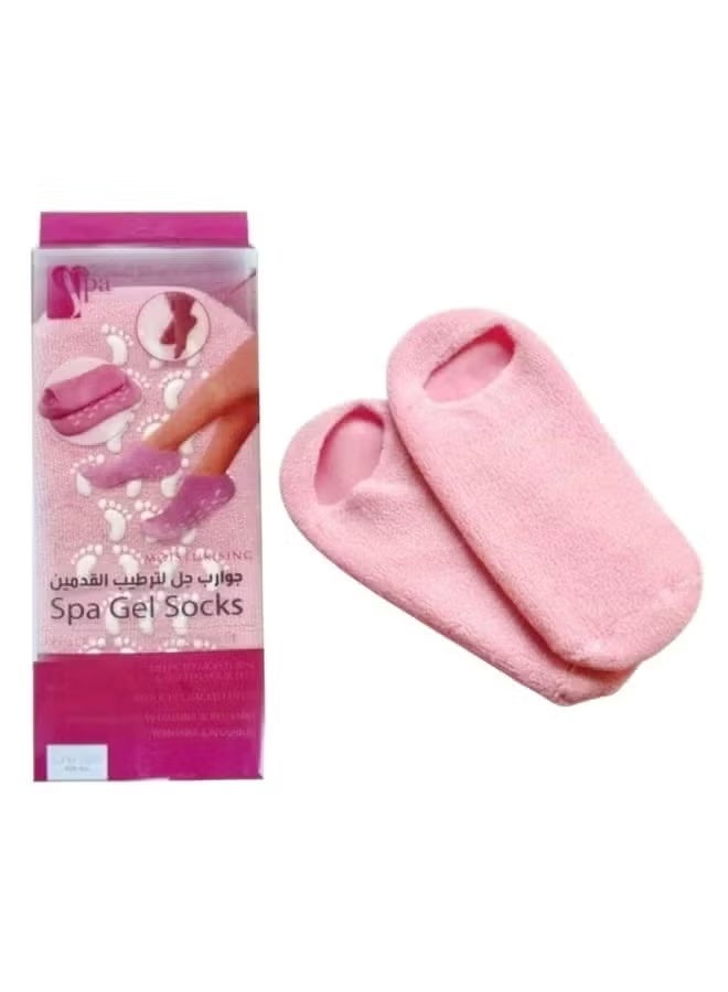 Spa System Moisturizing Gel Foot Socks - Pink