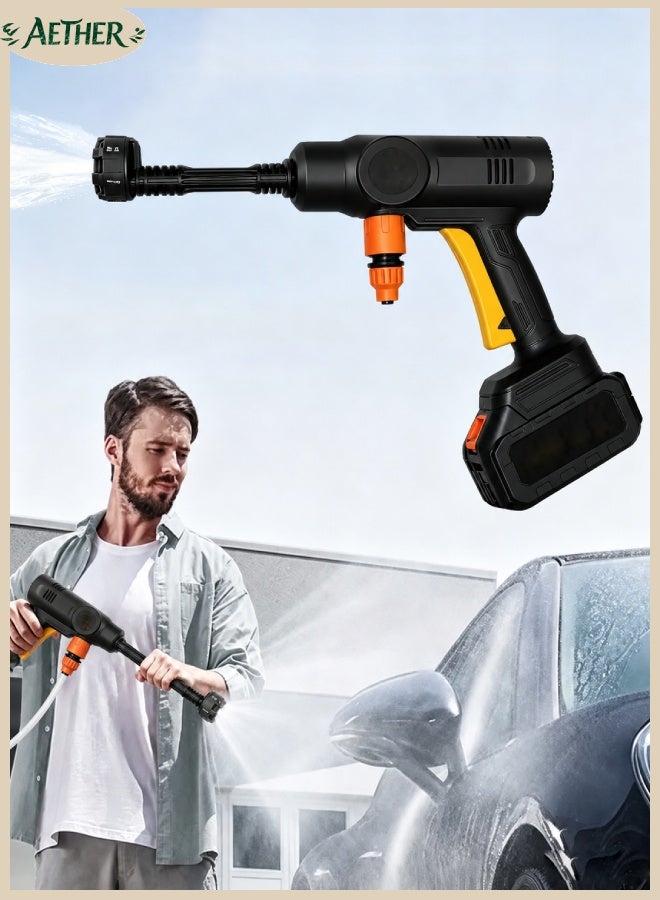 AETHER Portable Pressure Washer 48V | Cordless Car Wash Gun with Rechargeable Battery（Dual-electric） | High Pressure Cleaner with Foam Bottle Hose and Spray Nozzle for Car Floor Garden Cleaning - Image 1