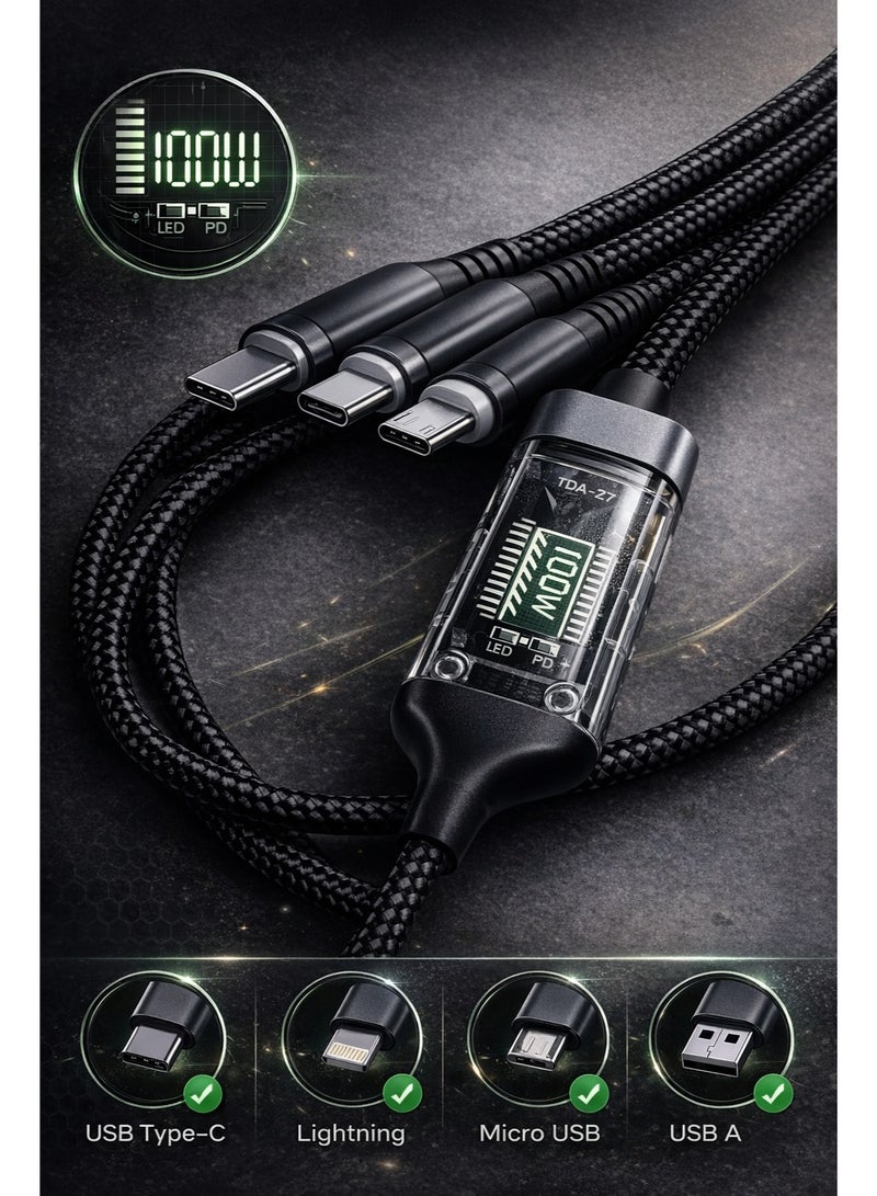كابل شحن سريع 3 في 1 من USB-A إلى Type-C / Lightning / Micro USB - Image 2