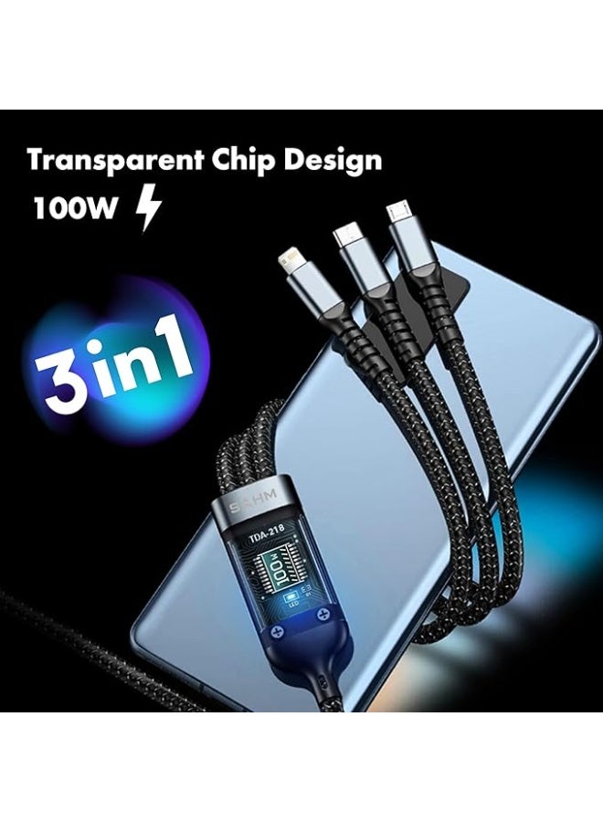 كابل شحن سريع 3 في 1 من USB-A إلى Type-C / Lightning / Micro USB - Image 3