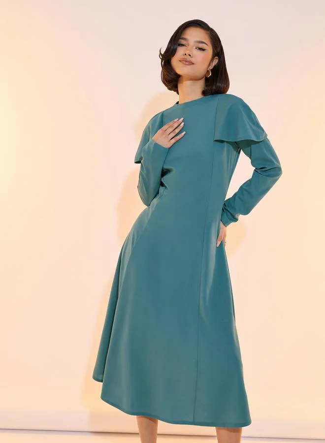 Take Two A-Line Teal Dress