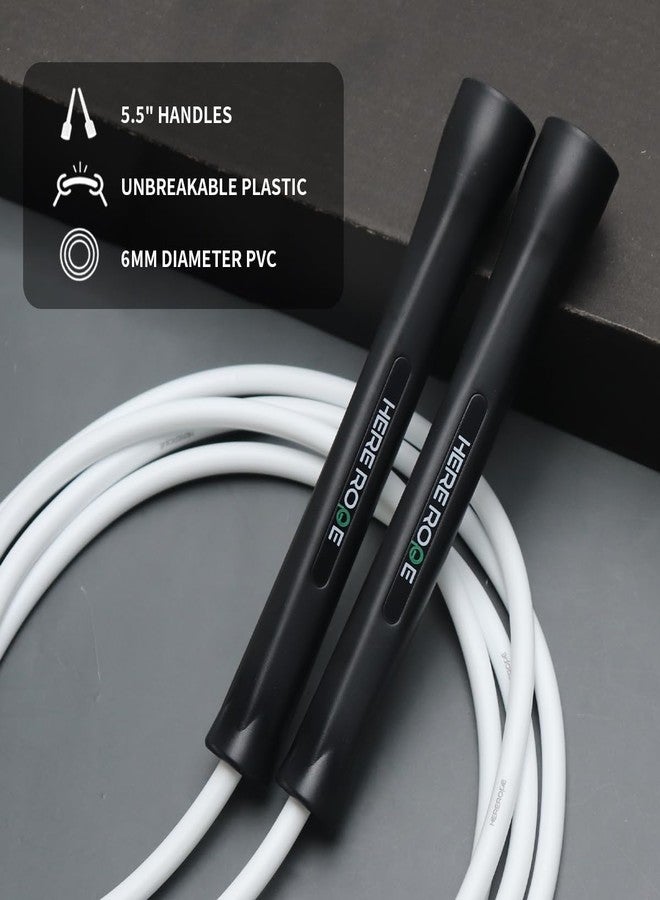 WILLGOO Hererope 6MM PVC Jump Rope for Men & Women Fitness, Speed, Tricks, Cardio Training, Boxing Jump Rope with Unbreakable Handles and Non-Kinking Skipping Rope, Adjustable Jumprope for Indoor Outdoor - Image 2