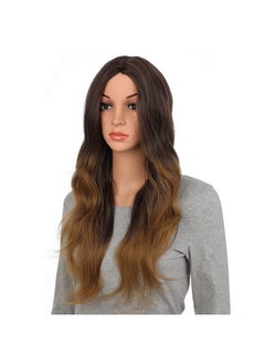 OneDor 28 Inches Curly Honey Dark Blonde Synthetic Hair Wig With Wig Cap 