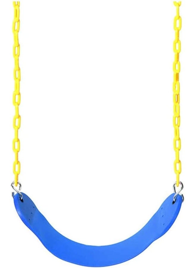 Rainbow Toys RBW TOYS Swing Seat Yard Swing for Kids & Adults with Metal Triangle Ring 2 Chain and Snap Hooks- Complete Set (Blue)  - Image 1