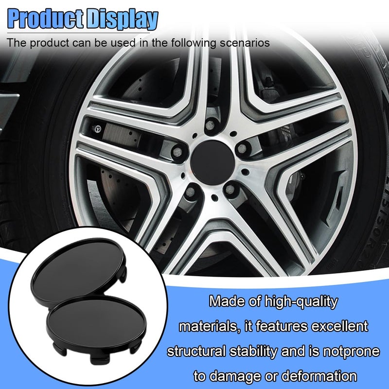 UHANBUT 4PCS Car Wheel Center Caps, ABS Snap-in Rim Center Hub Caps Cover Replacement with 54mm/2.13in Outer Diameter 47mm/1.85in Inner Diameter, Universal Wheel Hub Cap Accessories (Black) - Image 4