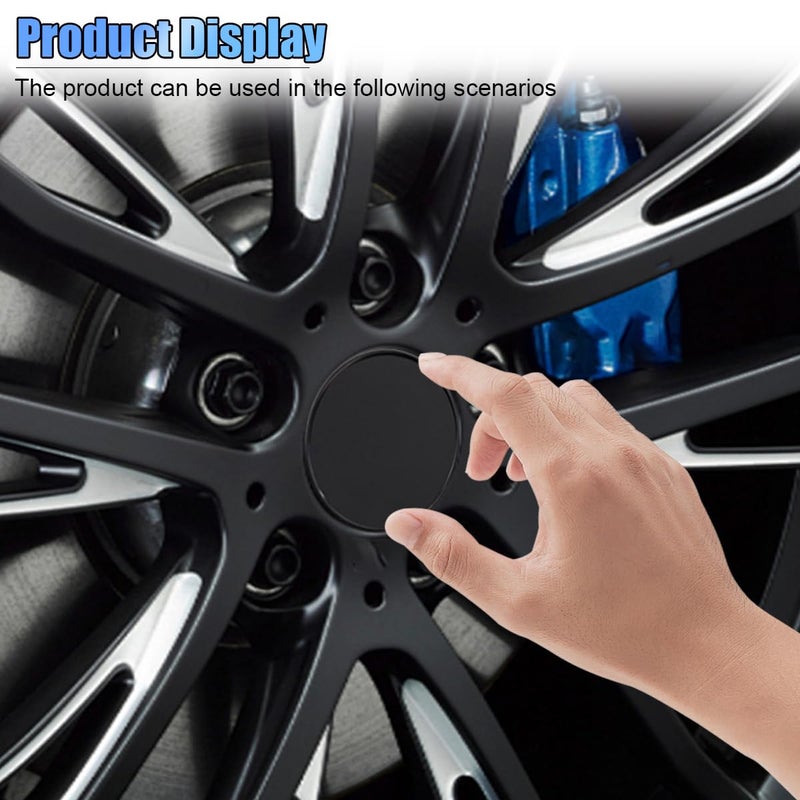 UHANBUT 4PCS Car Wheel Center Caps, ABS Snap-in Rim Center Hub Caps Cover Replacement with 54mm/2.13in Outer Diameter 47mm/1.85in Inner Diameter, Universal Wheel Hub Cap Accessories (Black) - Image 5