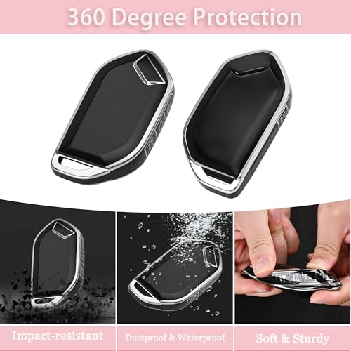 TECARATE for kia Key Fob Cover - 5 Button Soft TPU Key Case Protection Fit for Kia Telluride (2023-2025), Sorento, K5 GT-Line, EV5 Smart Remote Key(Black) - Image 3
