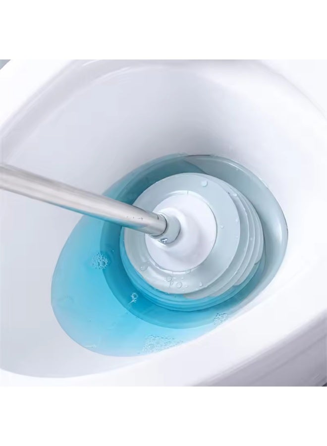 سلاكة بلاعة متعددة الاستخدامات، سلاكة حوض المطبخ وسلاكة مرحاض جامبو، لون رمادي بيد استانلس ستيل قوية لإزالة الانسدادات - Image 2