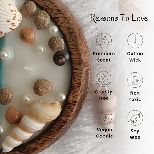 Pink Lotus Beachside Serenity Ocean Breeze Scented Candle – Pink Lotus Premium Hand-Poured Soy Wax | Perfect for Beach Lovers & Relaxing Ambiance | 24-Hour Burn Time - Image 2
