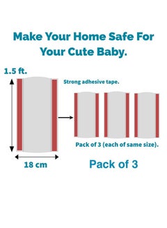 KidDough Baby Proofing Finger Pinch Door Guard For Kids- (Pack Of 3) | Slamming Door Protection For Child Safety |Door Crack Protector | Door Hinge Guard For Kids, Child, Babies. (Transparent)  - Image 4