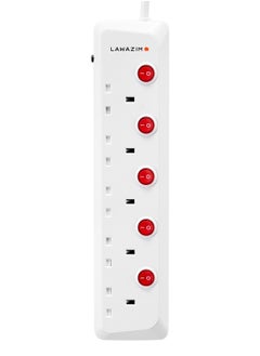 LAWAZIM heavy duty 5 Way Extension Cable with individual port on/off buttons | 5 Meters | 2990W  - Image 2