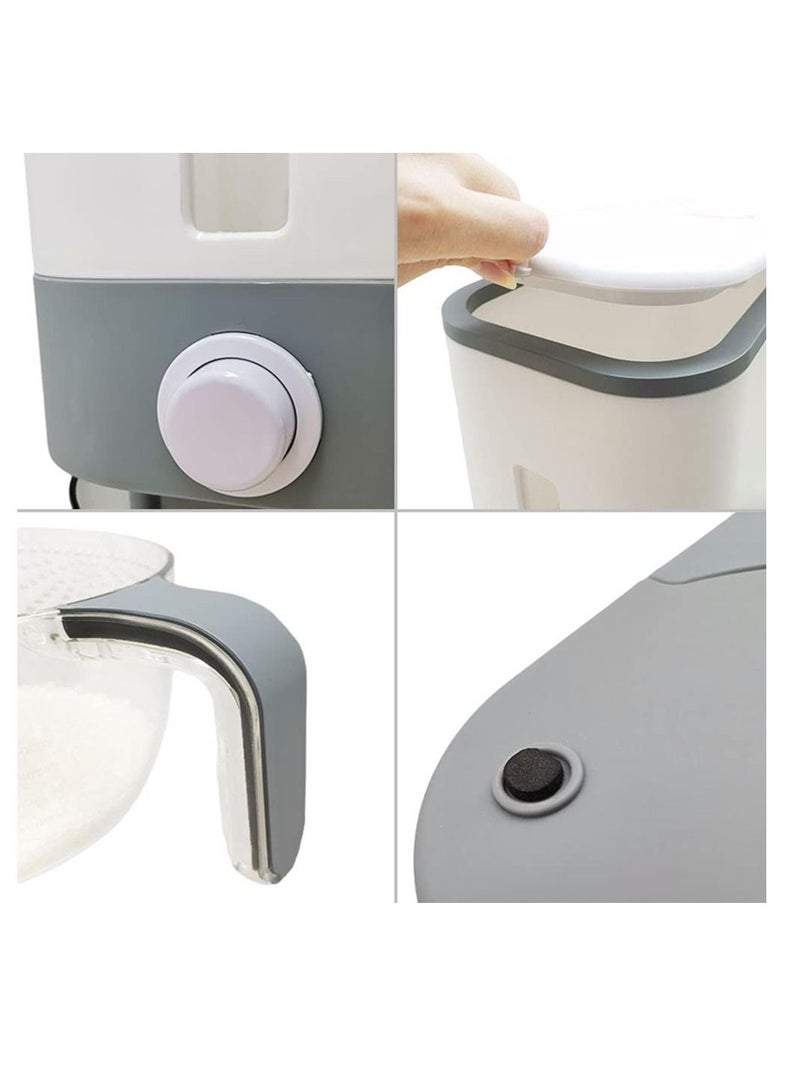 MAAS Set of 2 Large Airtight Cereal Storage Container Standard Cylinder Lid Moisture Proof Cereal Dispenser Bucket Kitchen Corn Soybean Rice Storage Box 40X24X47cm  - Image 5