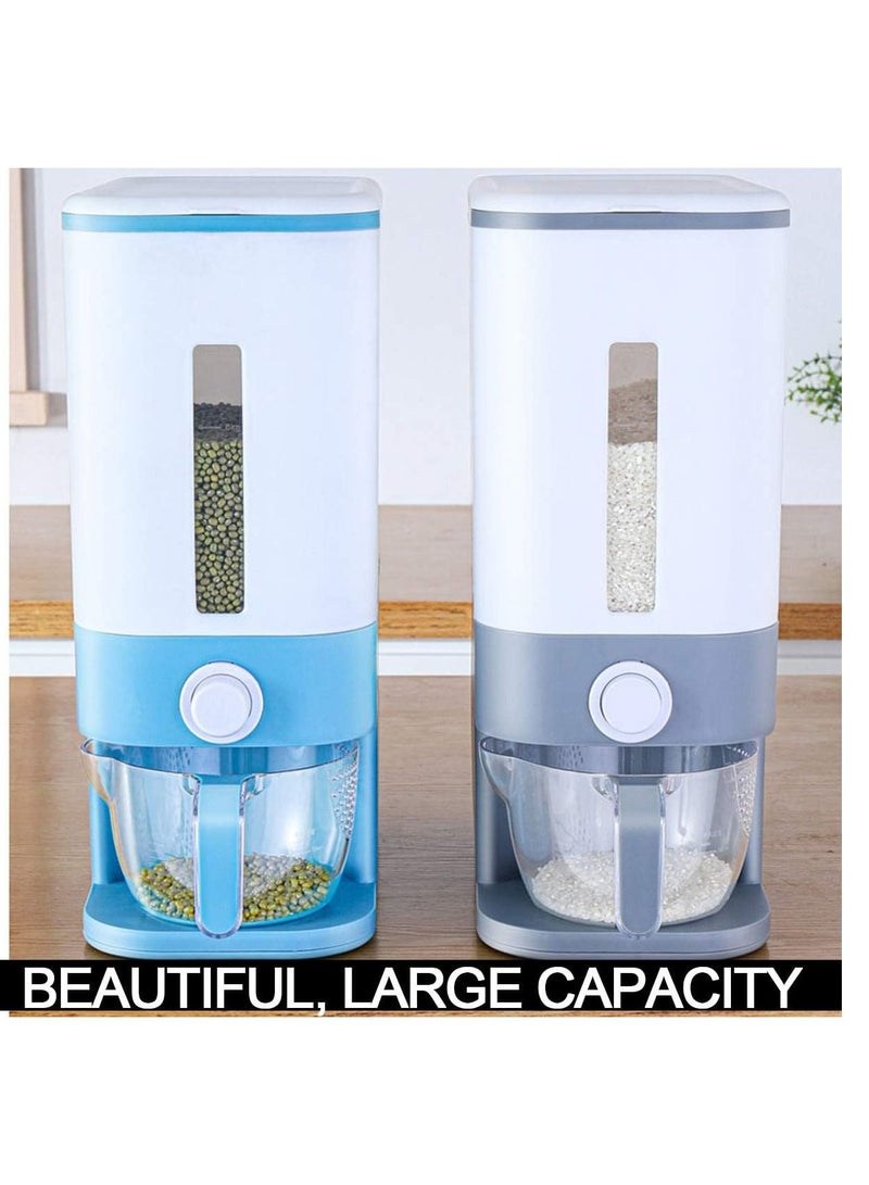MAAS Set of 2 Large Airtight Cereal Storage Container Standard Cylinder Lid Moisture Proof Cereal Dispenser Bucket Kitchen Corn Soybean Rice Storage Box 40X24X47cm  - Image 2