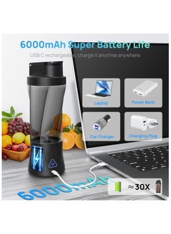 NNEWVANTE 360W Portable Blender Cordless, 22oz Personal Blender for Smoothies and Shakes, Mini Blender Bottle with 6000mah Battery, BPA Free, 22000rpm Small Travel Blender Cup for Home, Kitchen, Gym  - Image 4