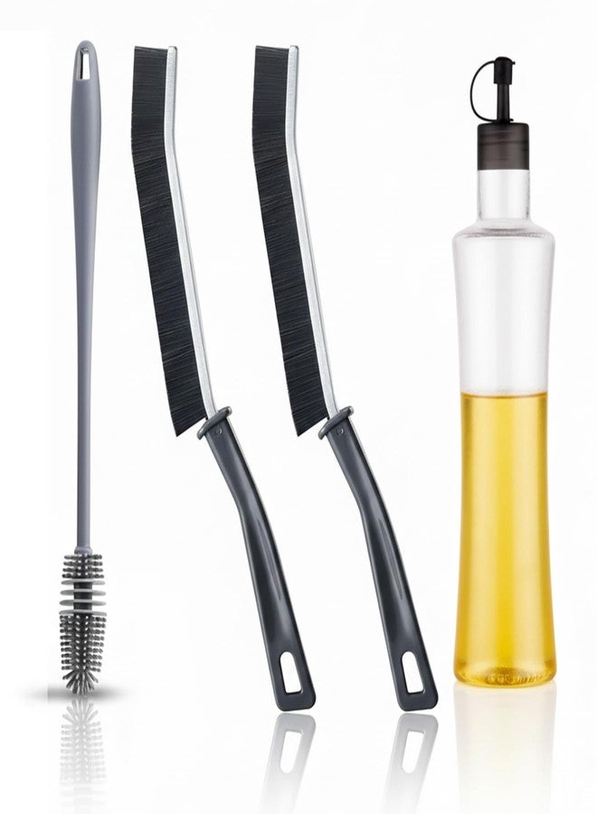 XML Bottle Cleaning Brush Silicone Long Handle for Baby Water Bottle, Containers, Vase and Glass Cleaner for Home and Kitchen Accessories Item Products (1-BOTTLEBRUSH+2GAPBRUS+SILKYOILBOTTLE) - Image 1