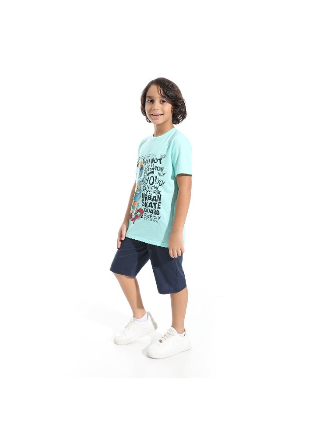 سيزار طقم اولادي مكون من تيشرت مطبوع وشورت - Image 2