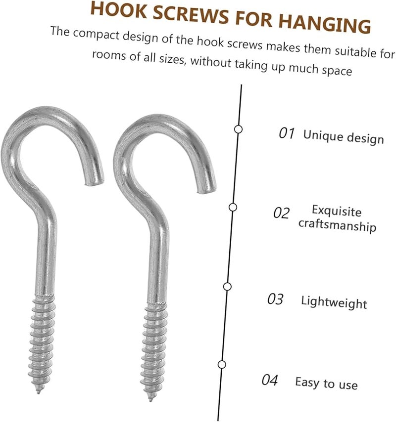 Stainless Steel Eye Bolt Screw Hooks 100pcs Heavy Duty for Hanging Utensils Plants Artwork - Image 4