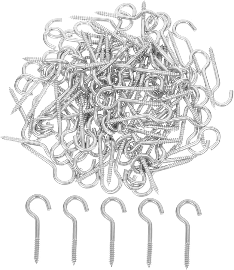 Stainless Steel Eye Bolt Screw Hooks 100pcs Heavy Duty for Hanging Utensils Plants Artwork - Image 2