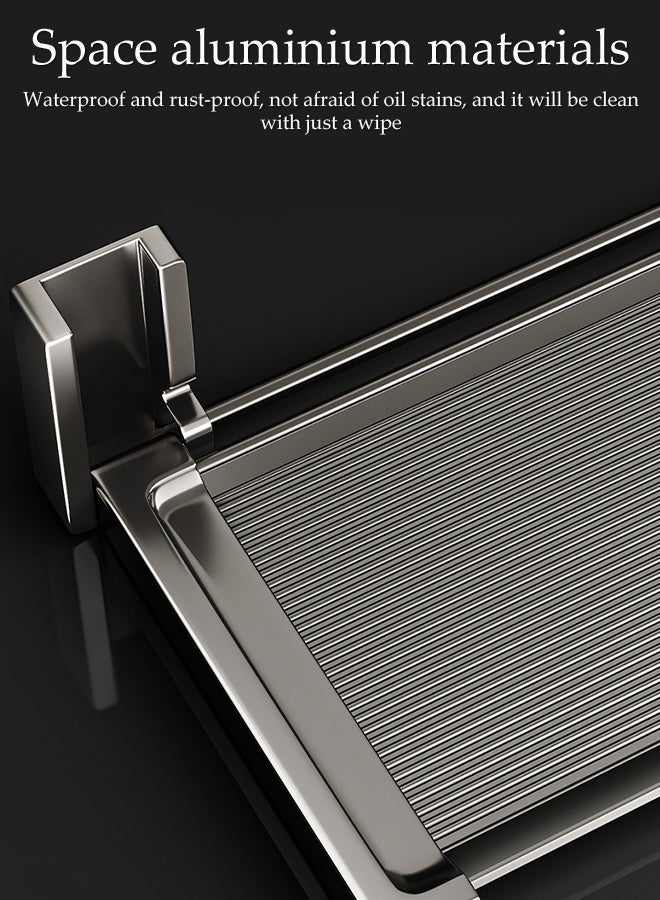 DUNISO Wall Mounted Suction Cup Kitchen Prep Station，Multi Functional Foldable Dish Rack，No Punching Required，Easy Installation,Waterproof And Rust Proof,Sturdy And Durable，Removable，Suitable For Kitchen, Living Room, Bedroom, Bathroom，39*18*8cm - Image 4