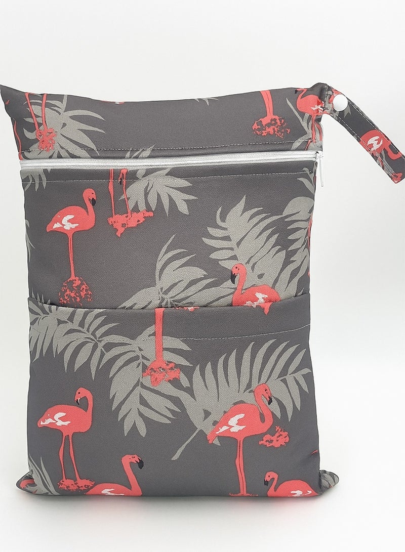 حقيبة حفاضات جافة ورطبة مقاومة للماء، حقيبة سفر قابلة لإعادة الاستخدام لحفاضات القماش للأطفال - Image 1