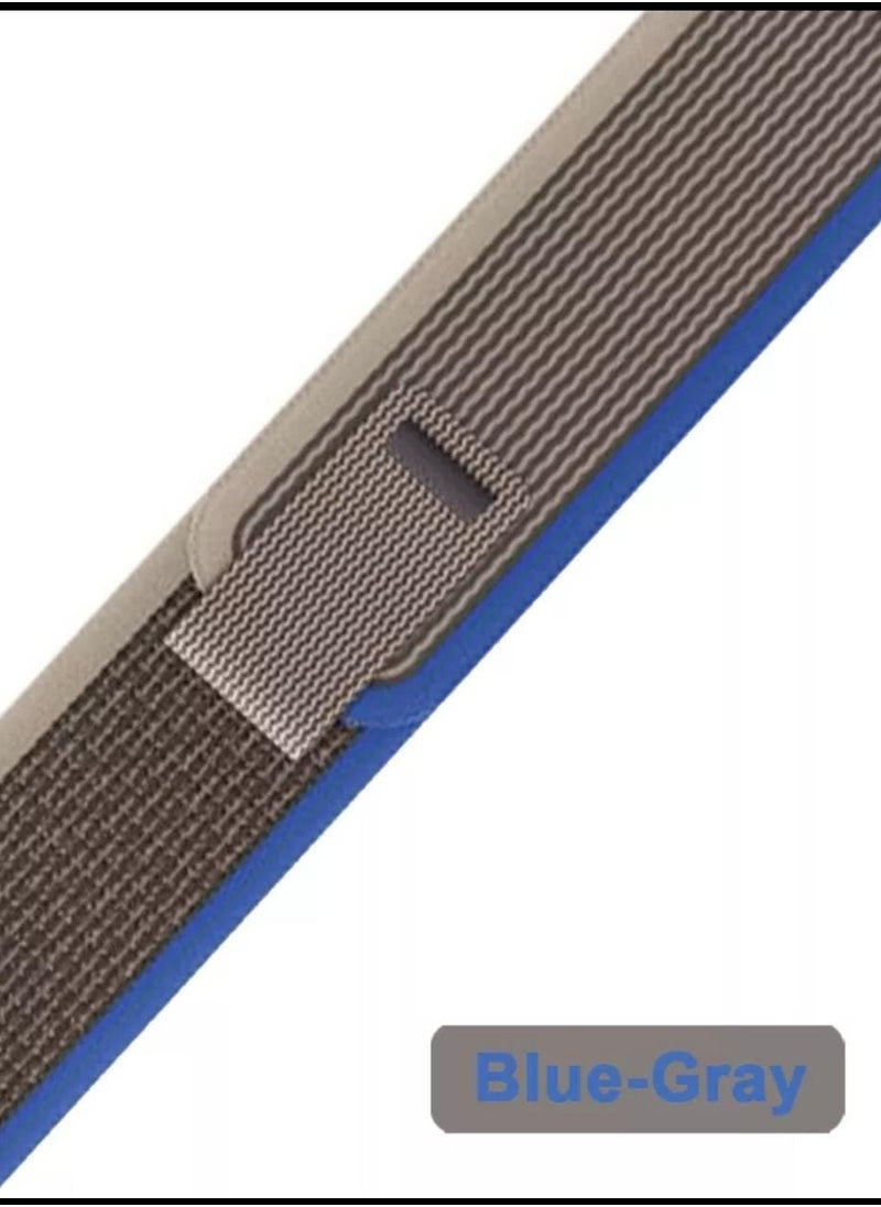 Generic - Replacement Band Compatible with Apple Watch New Release, Size 42/44/45/49 Color Gray with Blue - Image 1