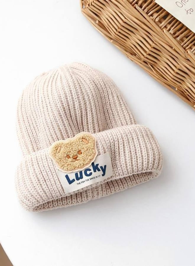Lucky 2 Pcs Baby Boy Girl Winter Hat Cute Bear Pattern Knit Warm Newborn Cap Soft Knit Beanie Toddler Hats - Image 3