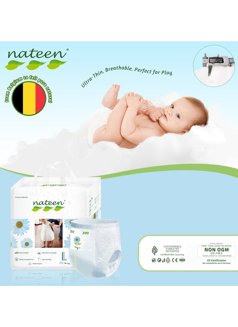 nateen - Premium Care Baby Pants Diapers,Size 4(9-14kg),Large Baby Pull Ups,80 Count Diaper Pants,Super Absorbent,Ultra Thin Baby Diapers Pants. - Image 1