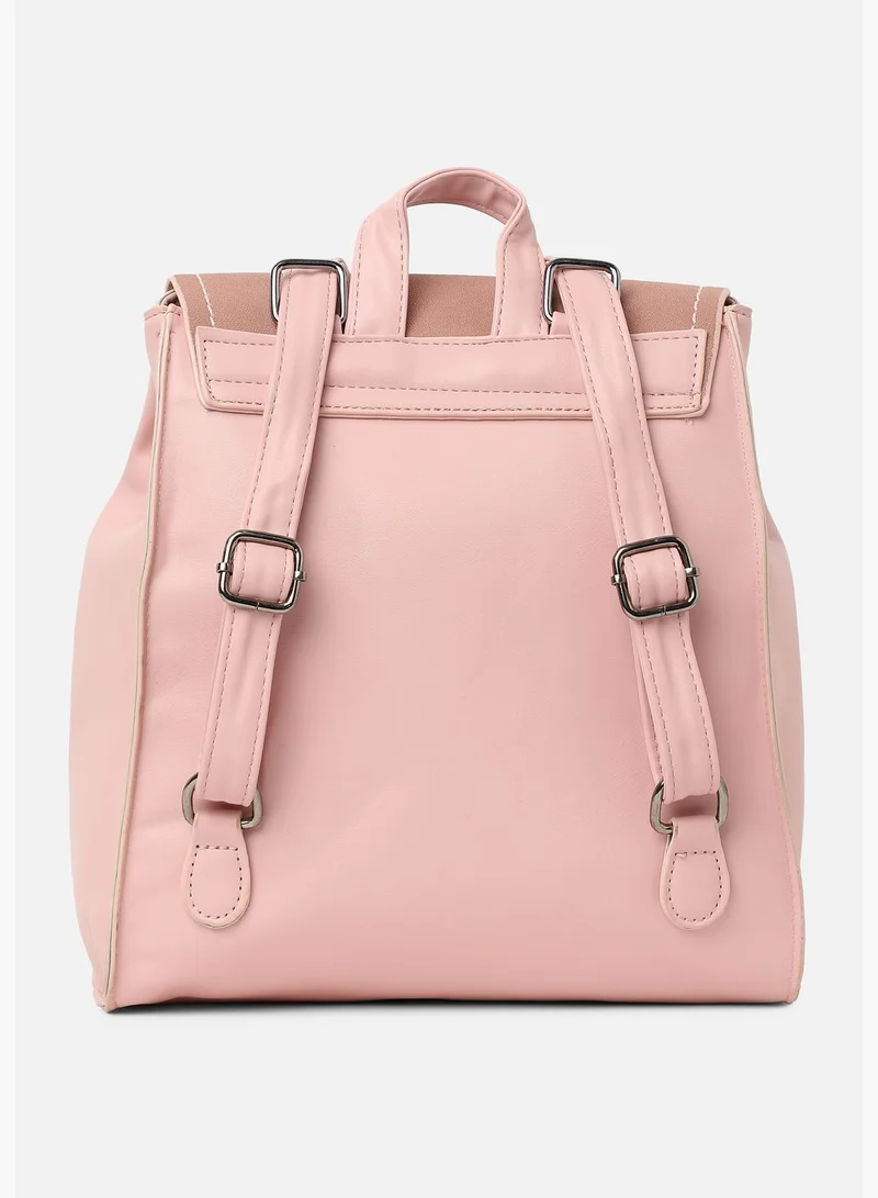 Haute Sauce Solid Casual PU Leather Regular Backpack with Magnet Lock For Women