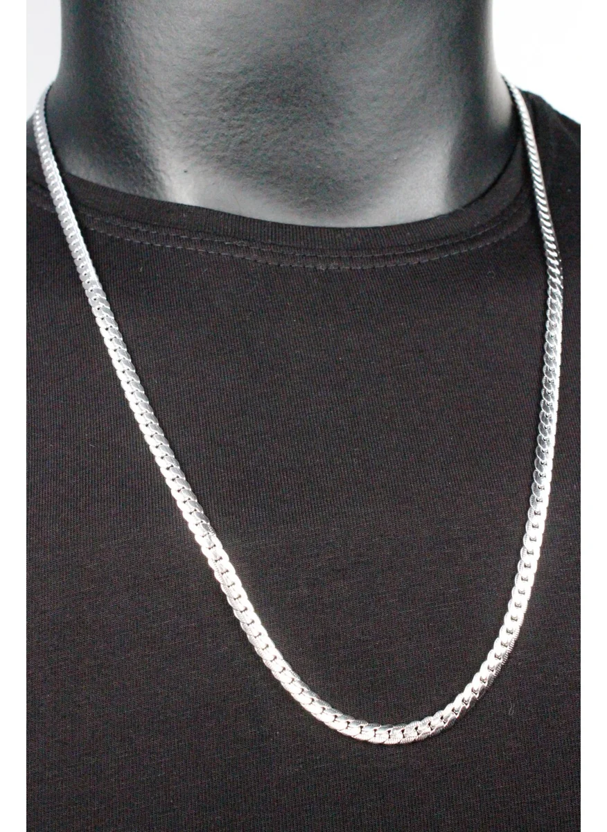 فاريتا Men's Silver Steel Chain Necklace
