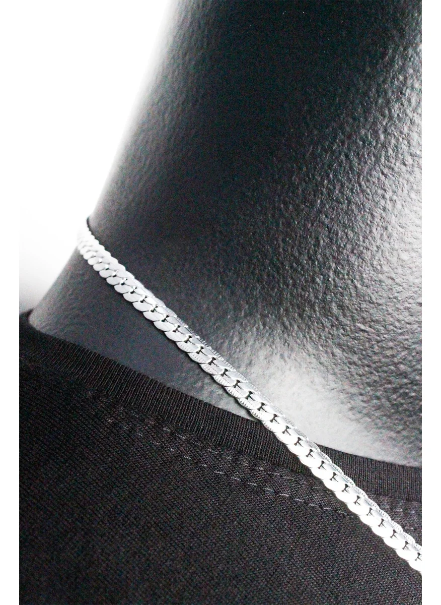 فاريتا Men's Silver Steel Chain Necklace