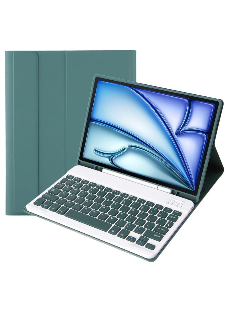 general حافظة لوحة مفاتيح عربية وإنجليزية لجهاز آيباد إير 11 بوصة 2024 (طراز: A2899؛ A2900)، مع فتحة قلم وقوس زاوية عرض متعددة، لوحة مفاتيح قابلة للفصل بتقنية البلوتوث لجهاز آيباد إير 11 - Image 1