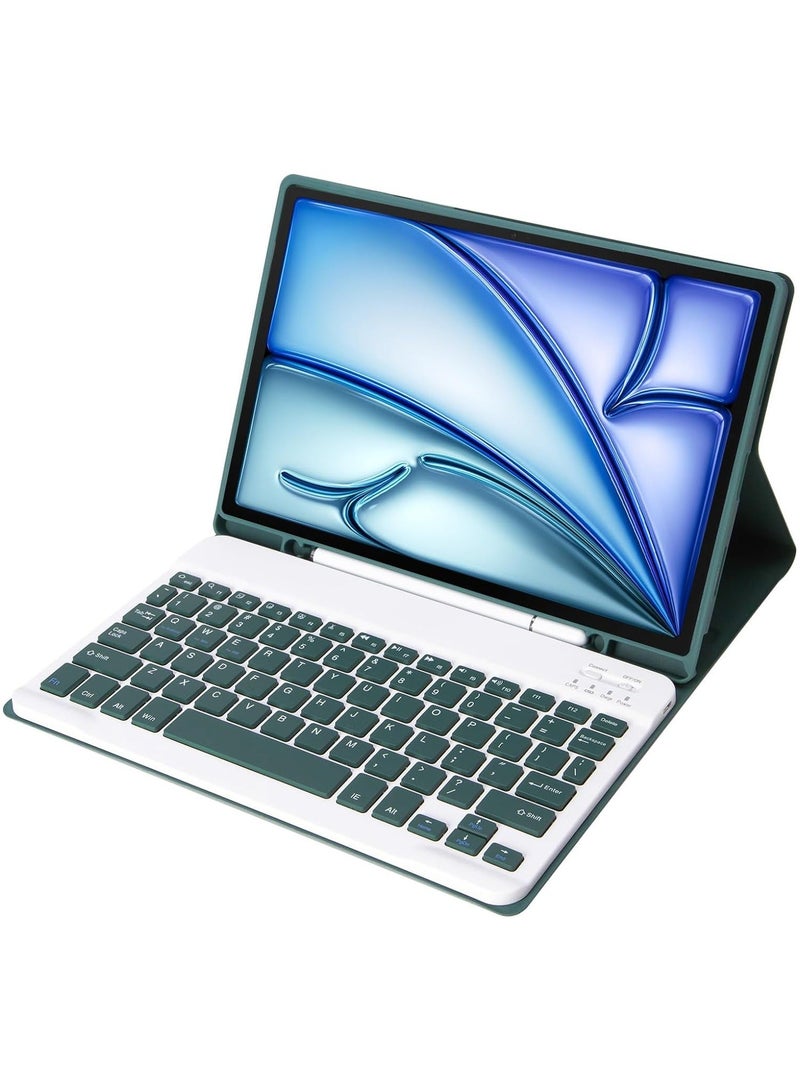 general حافظة لوحة مفاتيح عربية وإنجليزية لجهاز آيباد إير 11 بوصة 2024 (طراز: A2899؛ A2900)، مع فتحة قلم وقوس زاوية عرض متعددة، لوحة مفاتيح قابلة للفصل بتقنية البلوتوث لجهاز آيباد إير 11 - Image 2
