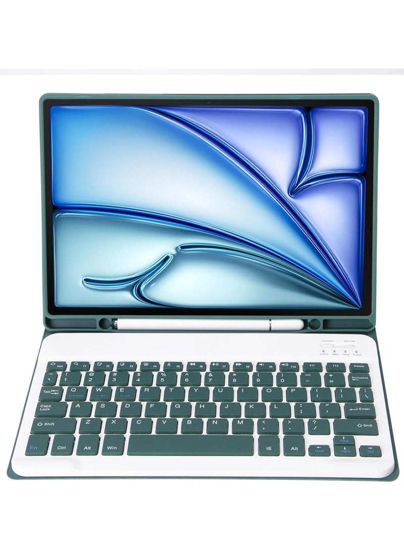 general حافظة لوحة مفاتيح عربية وإنجليزية لجهاز آيباد إير 11 بوصة 2024 (طراز: A2899؛ A2900)، مع فتحة قلم وقوس زاوية عرض متعددة، لوحة مفاتيح قابلة للفصل بتقنية البلوتوث لجهاز آيباد إير 11 - Image 3