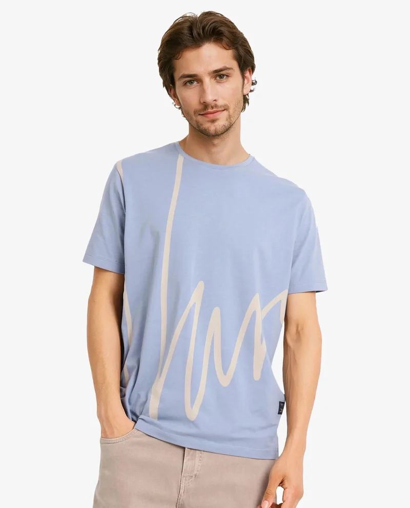 Rare Rabbit Men's Graphic Signature Print T-Shirt