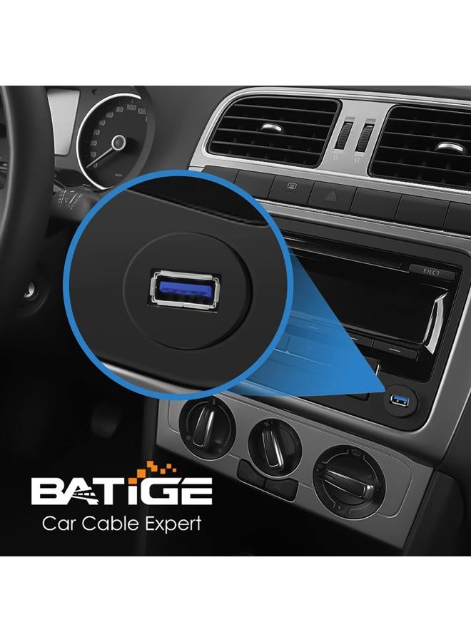 BATIGE Single Port USB 3.0 Male to Female AUX Car Mount Flush Cable Waterproof Extension for Car Truck Boat Motorcycle Dashboard Panel - 3ft - Image 2