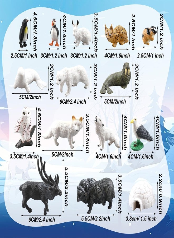 Beeveer 42 Pcs Winter Sensory Bin Fillers Snow Play Sand Toy Kit with Arctic Animals Figurines Counting Sorting Pine Trees Cotton Ball Bag Blue Sand Stone for Preschool Polar Project Education Birthday Gifts - Image 3