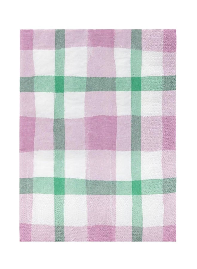 Talking Tables 20 x Pink and Green Gingham Checkered Napkins for Tea Parties, Picnics, Mother’s Day | Easter Table Decorations, Spring Serviettes for Decoupage | Eco-Choice | (NO PLASTIC) Talking Tables Branded - Image 1