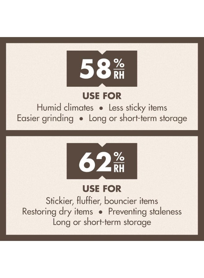 Boveda بوفيدا 62% رطوبة نسبية تحكم رطوبة ثنائية الاتجاه | الحجم 67 لتخزين الأعشاب - 1-عدد - يمنع فقدان التربين، الجفاف الزائد والعفن (يحمي حتى 1 رطل) - Image 5