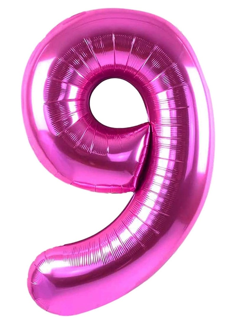 KATCHON Pink Number 9 Foil Balloon For 9th Birthday Decoration  - Image 1