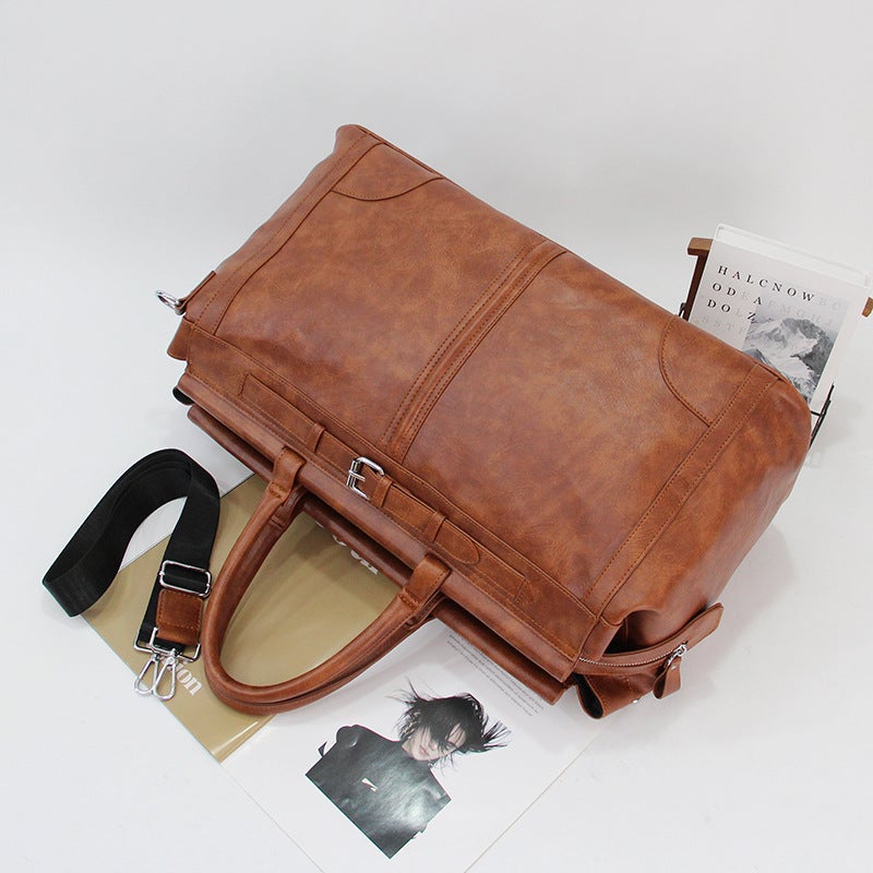 Men'S Retro Travel Bag Single Shoulder Crossbody Bag Large Capacity Luggage Bag Handbag Travel Bag Fitness Bag Trendy - Image 4