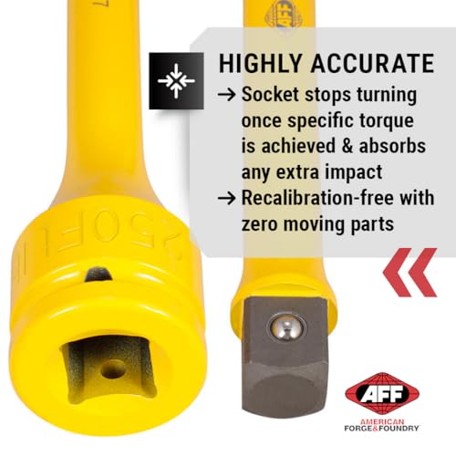 AFF Torque Limiting Extension, 3/4" Drive, 250 ft/lbs, Yellow, 40307 - Image 2