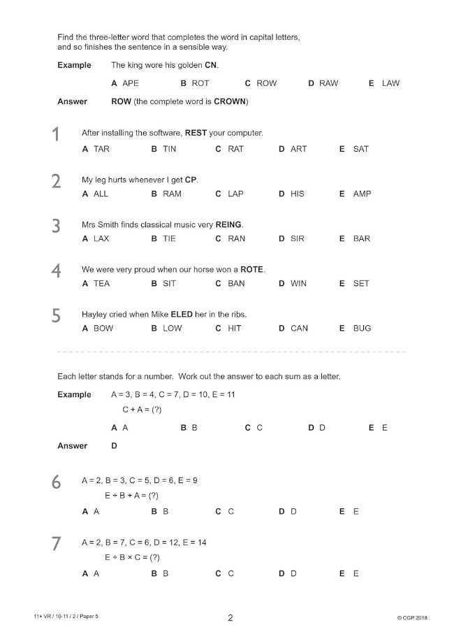11+ GL Verbal Reasoning Practice Papers: Ages 10-11 - Pack 2 (with Parents' Guide & Online Ed)  - Image 4