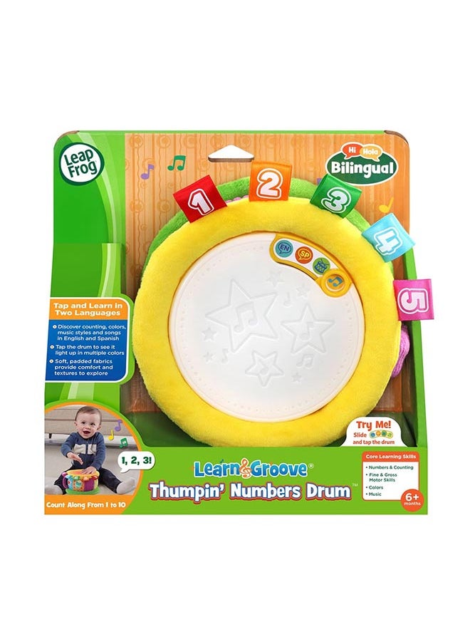 LeapFrog - Learn and Groove Thumpin’ Numbers Drum, Multicolor, Count 1-10, 3 Music Styles, 12 Children Melodies - Image 1