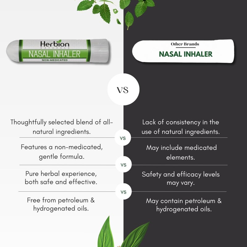 HERBION Naturals Nasal Inhaler NonMedicated  Relieves Nasal Congestion  Blockage Sinusitis  Allergic Conditions  6 Packs - Image 5