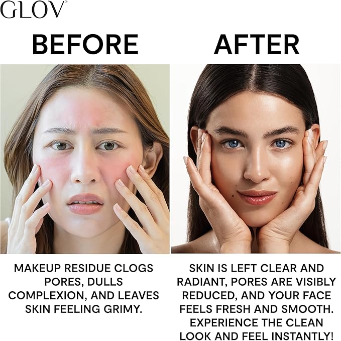 GLOV Microfibre Makeup Remover Wipe Face Cleansing Glove Makeup Remover Cloth with Just Water Washable Reusable Towel Make Up Remover Mitt All Skin Types Hypoallergenic - Image 3