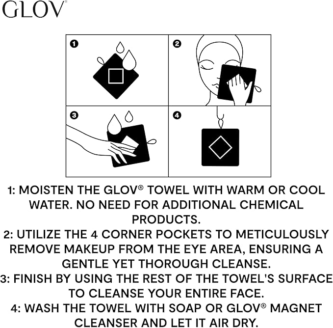 GLOV Microfibre Makeup Remover Wipe Face Cleansing Glove Makeup Remover Cloth with Just Water Washable Reusable Towel Make Up Remover Mitt All Skin Types Hypoallergenic - Image 4