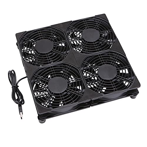 PANO-MOUNTS 4x120mm 240mm USB Cooling Fan - Ultra-Quiet 152CFM 5V Powered for Router & Computer Cooling Racks, Compatible with Mining Machine/Server Cabinet/Laptop/Gaming Rig - Image 1