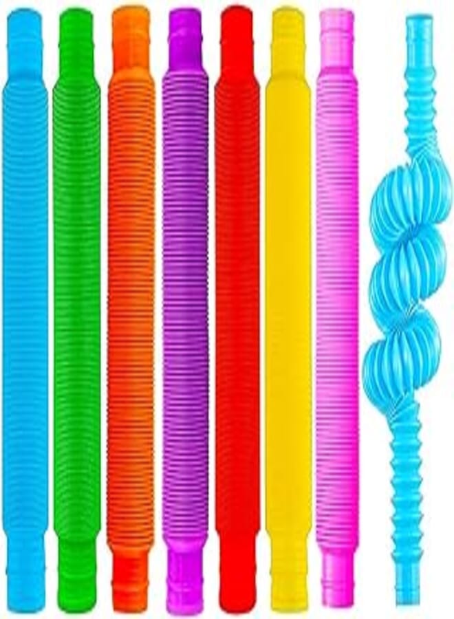 NEEC 8Pack Large Pop Tubes, Fidget Toys, Tubes Sensory Toy for Stress and Anxiety Relief, Children Adults, Learning Toys Toddlers, Stretch Tube Kids